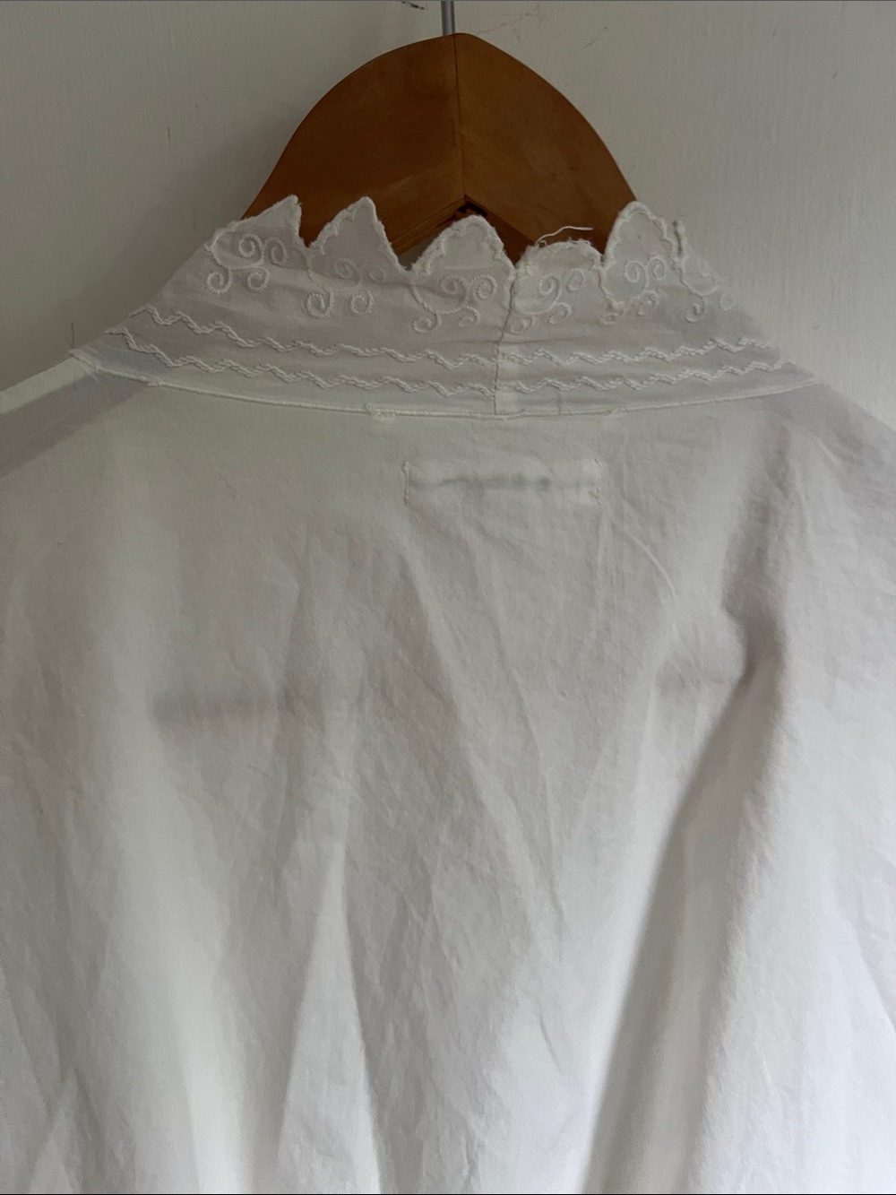 Dôen Edna 100% Cotton Robe in Cream  Eyelet Trim Tie Waist - Picture 12 of 14